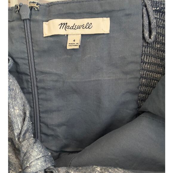 Madewell Chambray Tiefront Cutout Cami Dress Size 4 - Picture 4 of 10